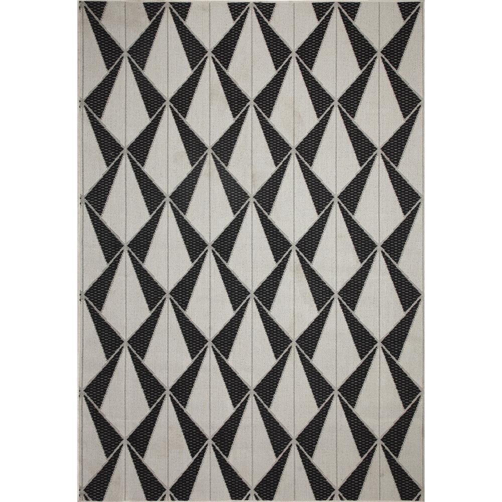 Dynamic Rugs 1641 Villa 2 Ft. 2 In. X 7 Ft. Rectangle Rug in Black / Ivory